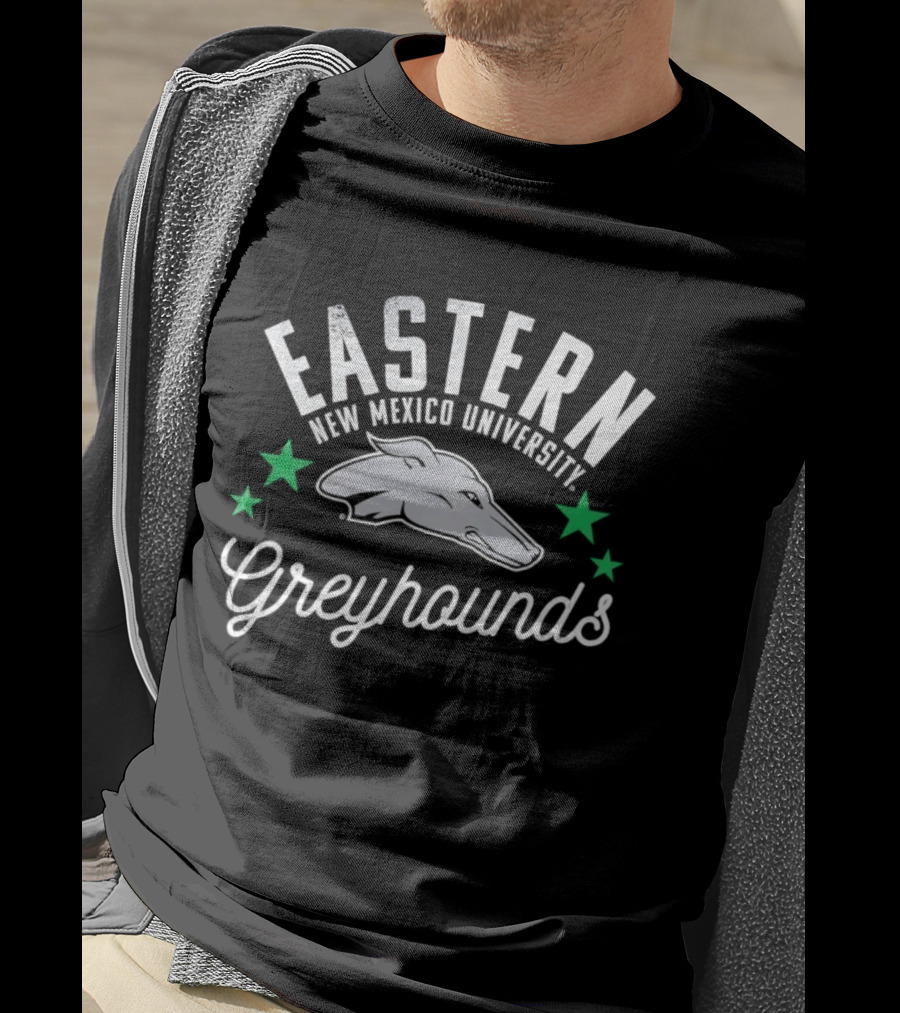 Eastern New Mexico University Greyhounds Three Green Stars T-Shirt