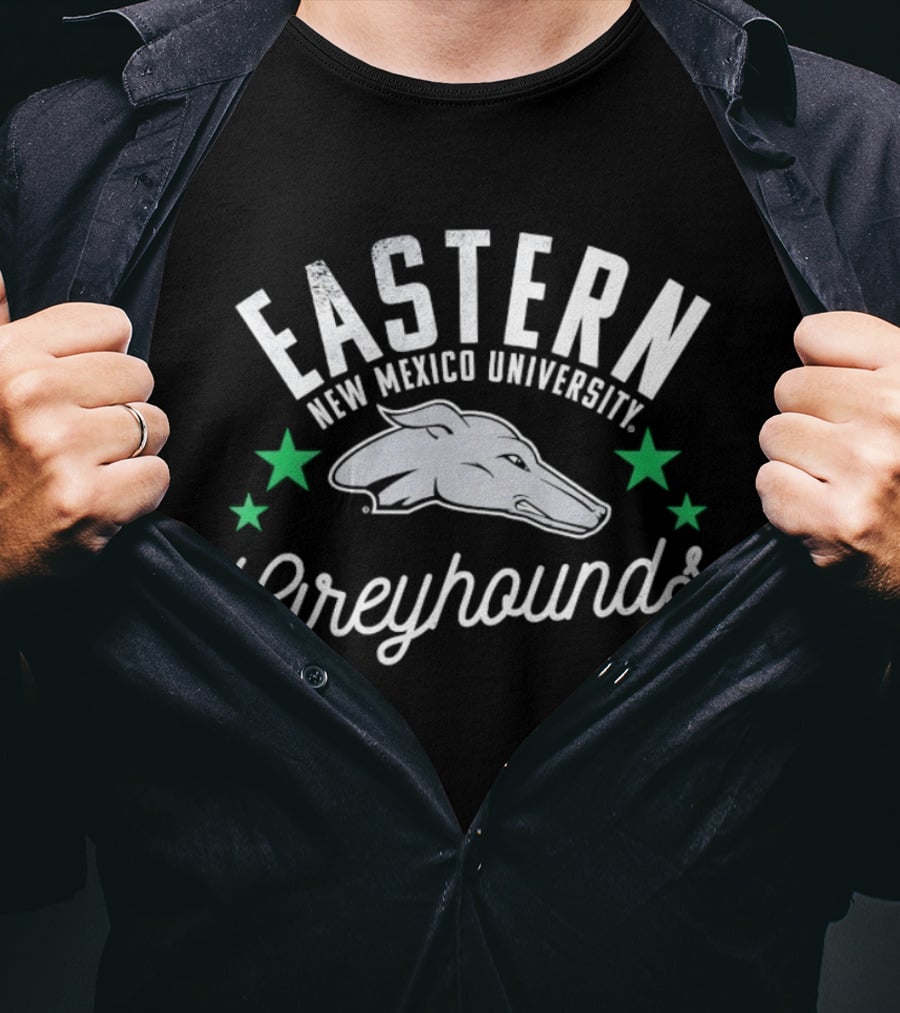 Eastern New Mexico University Greyhounds Three Green Stars T-Shirt