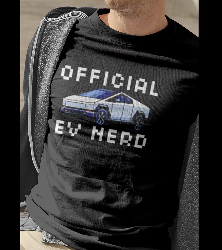 Official Ev Nerd Cybertruck Pixel Tesla T-Shirt