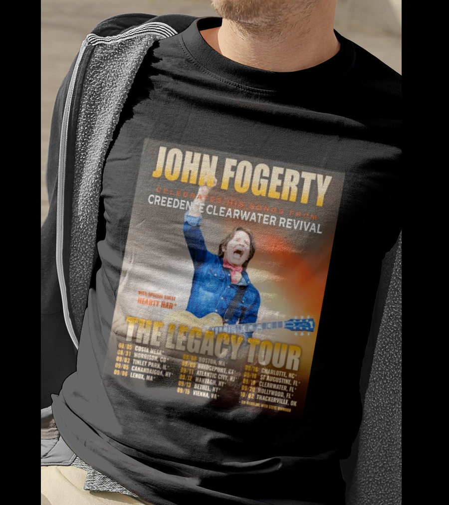 John Fogerty Celebrates His Songs From Creedence Clearwater Revival The Legacy Tour With Hearty Har Dates And Locations T-Shirt