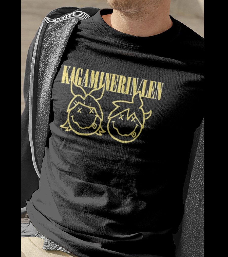 Kagamine Rin Len Smiley Face Vocaloid Icons Yellow T-Shirt