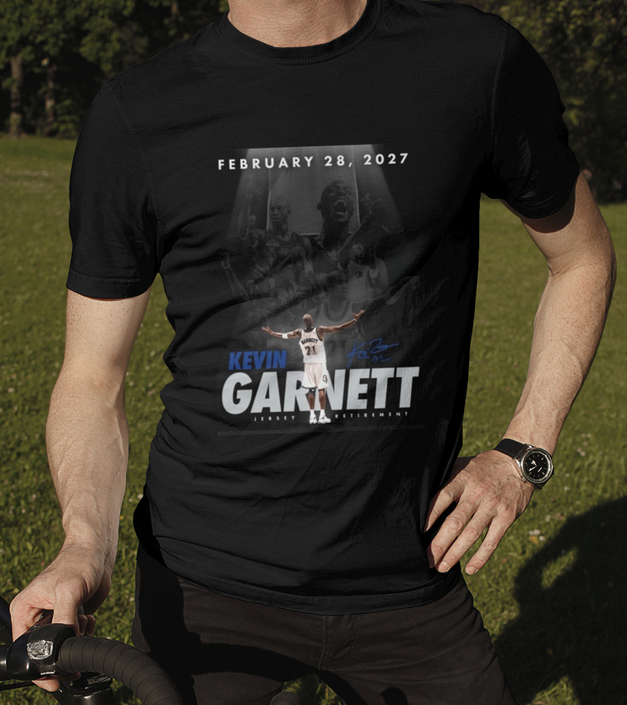 Kevin Garnett February 28 2027 Jersey Retirement T-Shirt