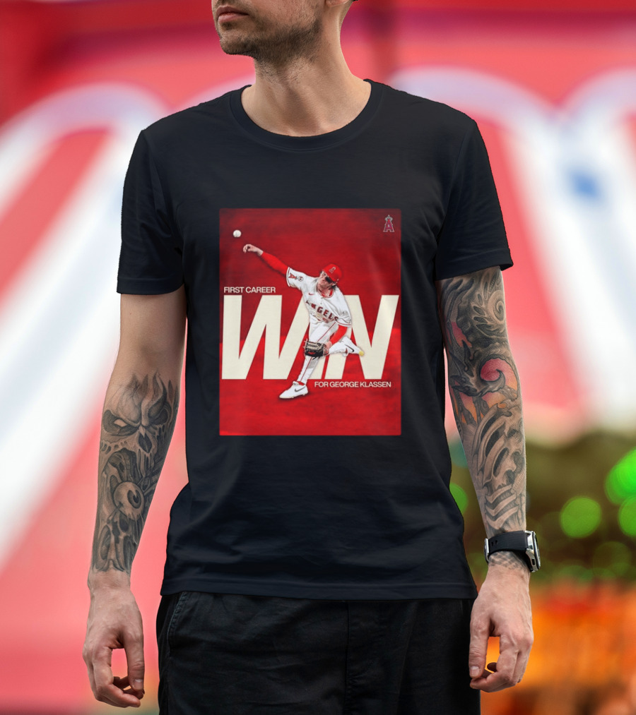 Los Angeles Angels First Career Win For George Klassen Baseball T-Shirt