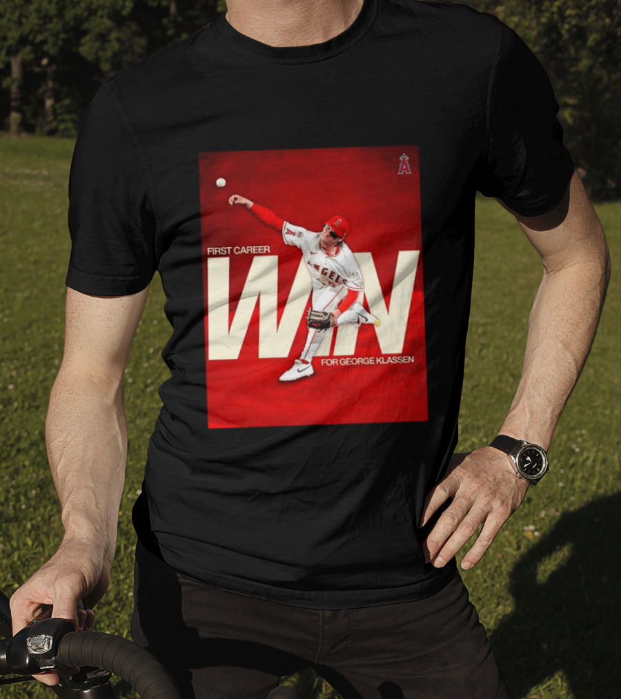 Los Angeles Angels First Career Win For George Klassen Baseball T-Shirt