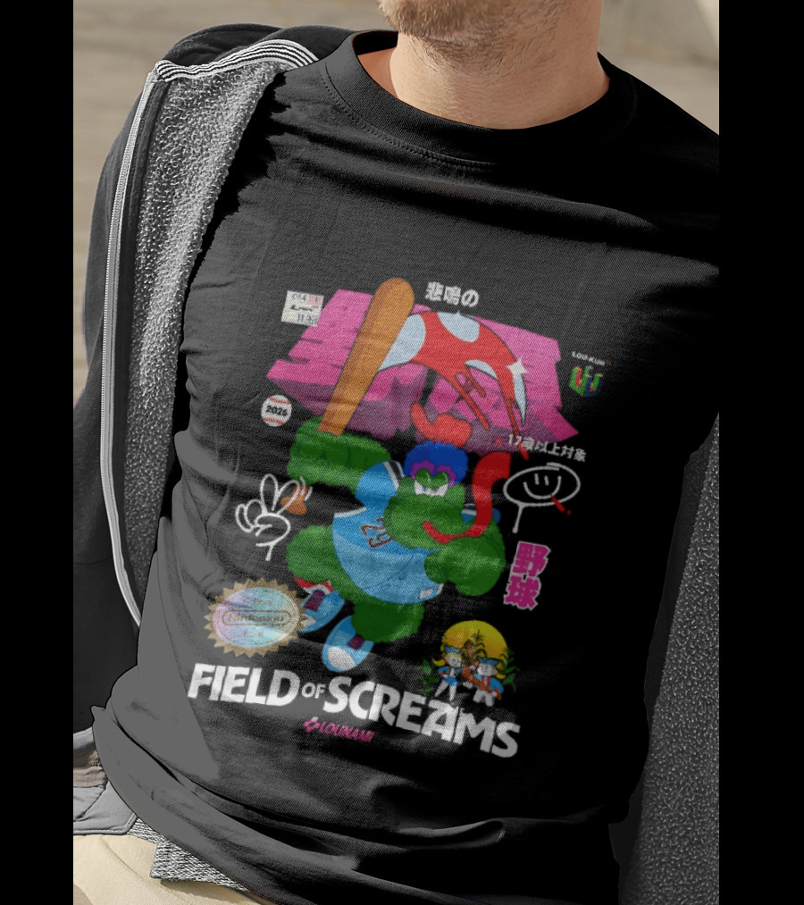 Field Of Screams Baseball 2026 Nintenlou Seal Lounami 17 T-Shirt