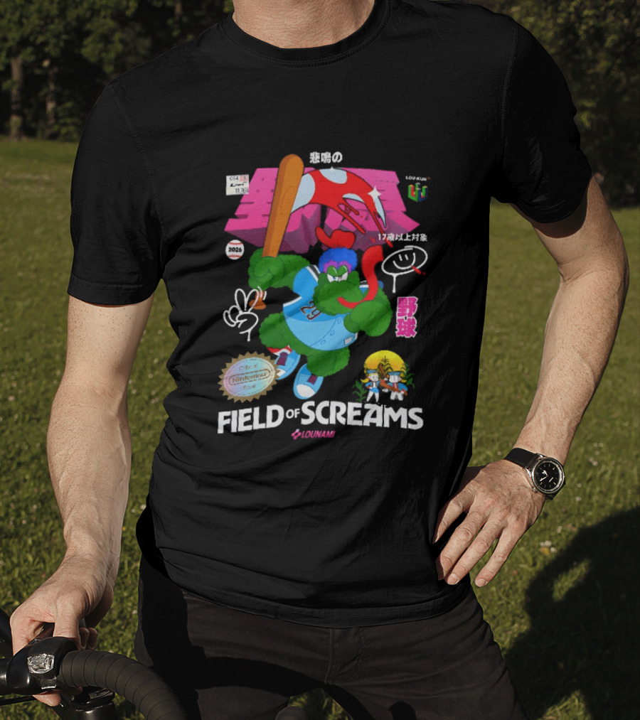Field Of Screams Baseball 2026 Nintenlou Seal Lounami 17 T-Shirt
