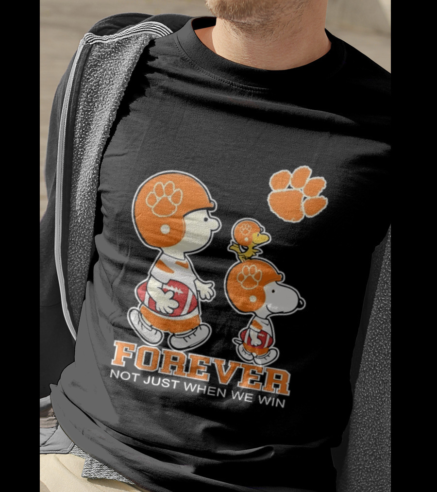 Snoopy Woodstock Charlie Brown Clemson Tigers Forever Not Just When We Win T-Shirt