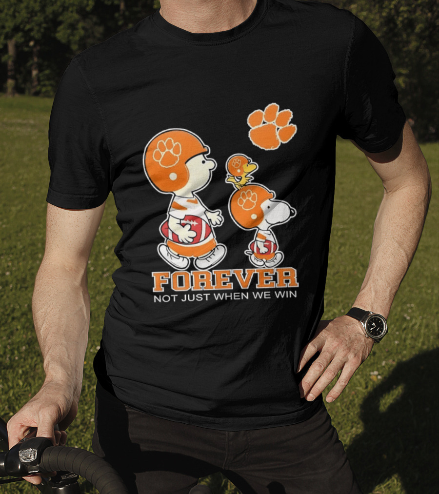 Snoopy Woodstock Charlie Brown Clemson Tigers Forever Not Just When We Win T-Shirt