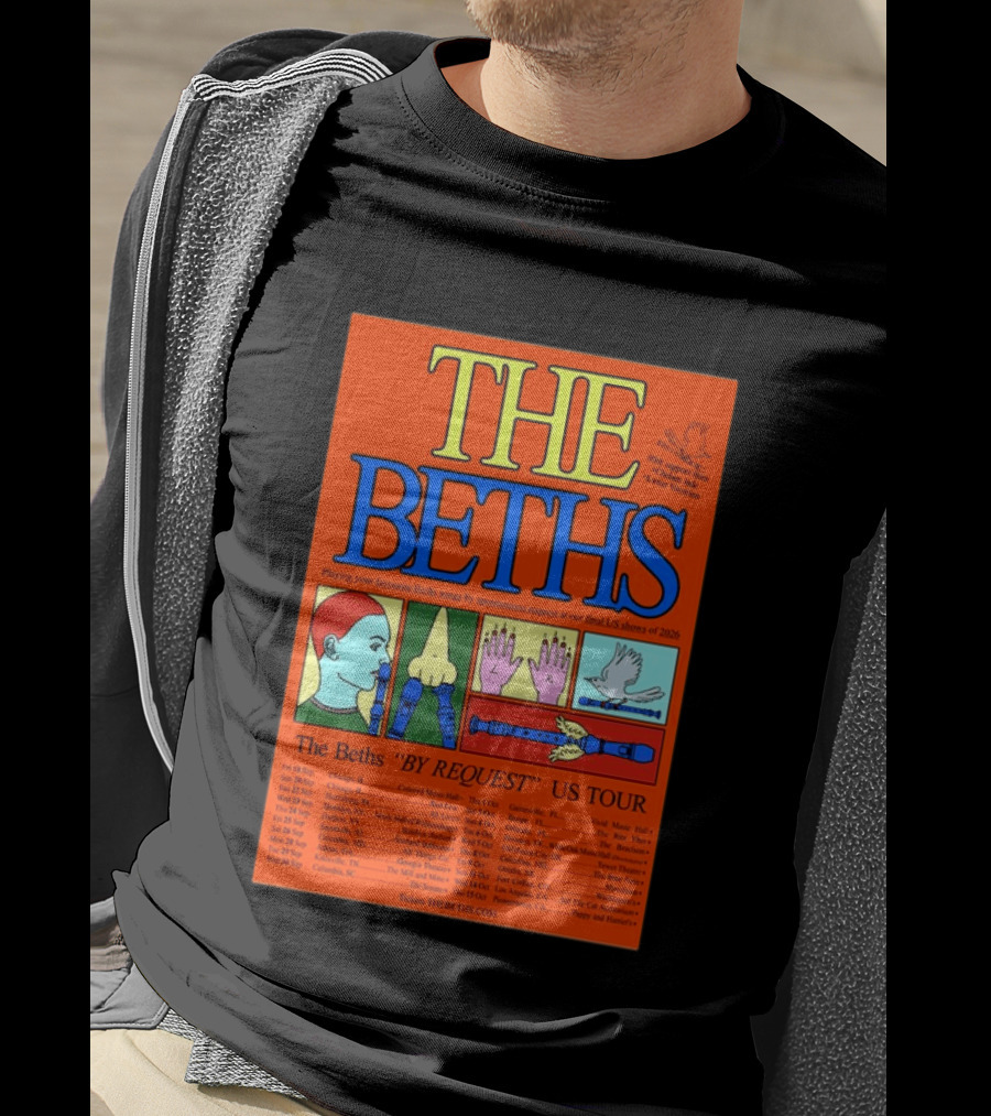 The Beths By Request US Tour 2026 Final Shows With Hands And Musical Notes T-Shirt