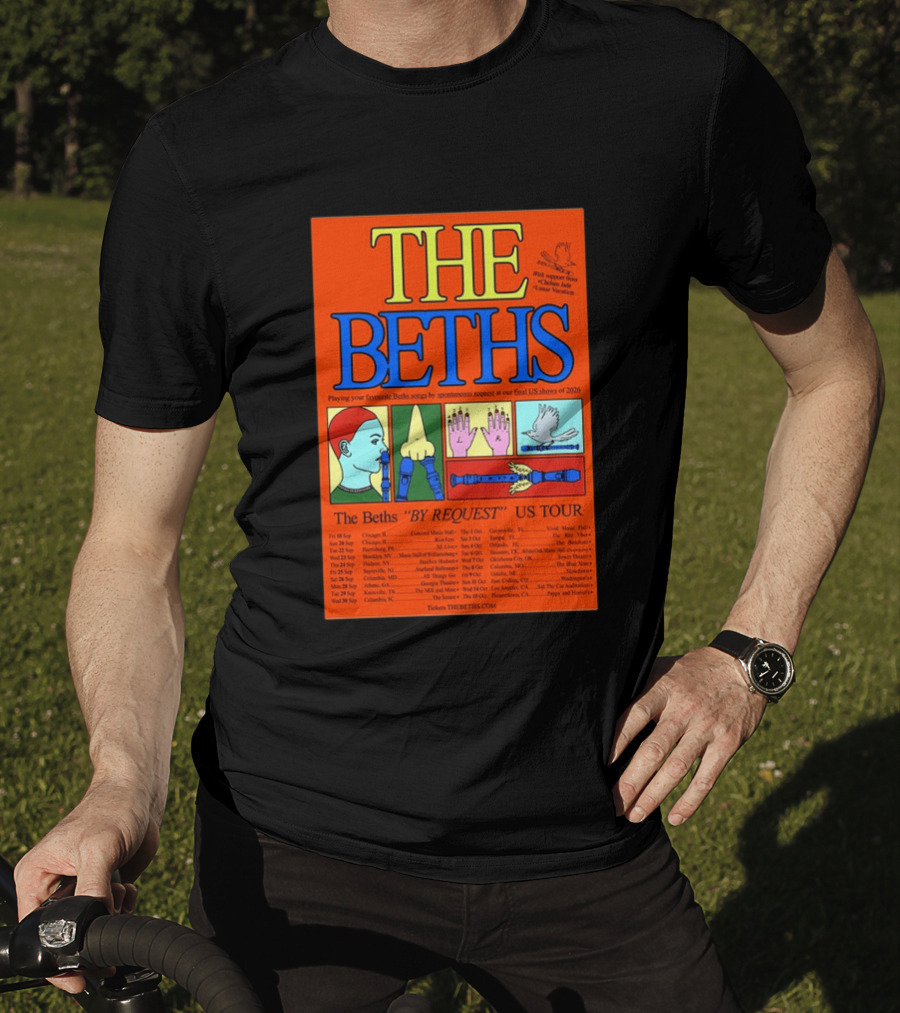 The Beths By Request US Tour 2026 Final Shows With Hands And Musical Notes T-Shirt