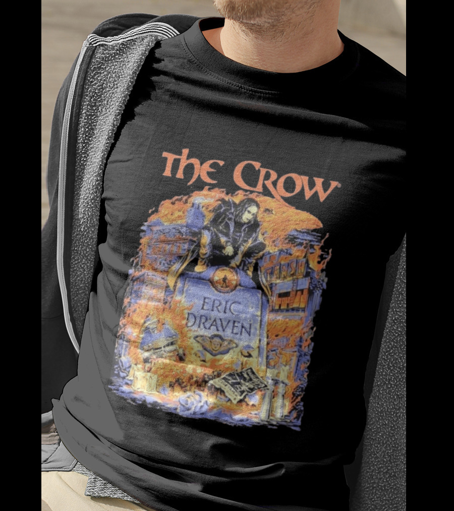 The Crow Eric Draven Devil's Night Trash City Buildings Flames T-Shirt