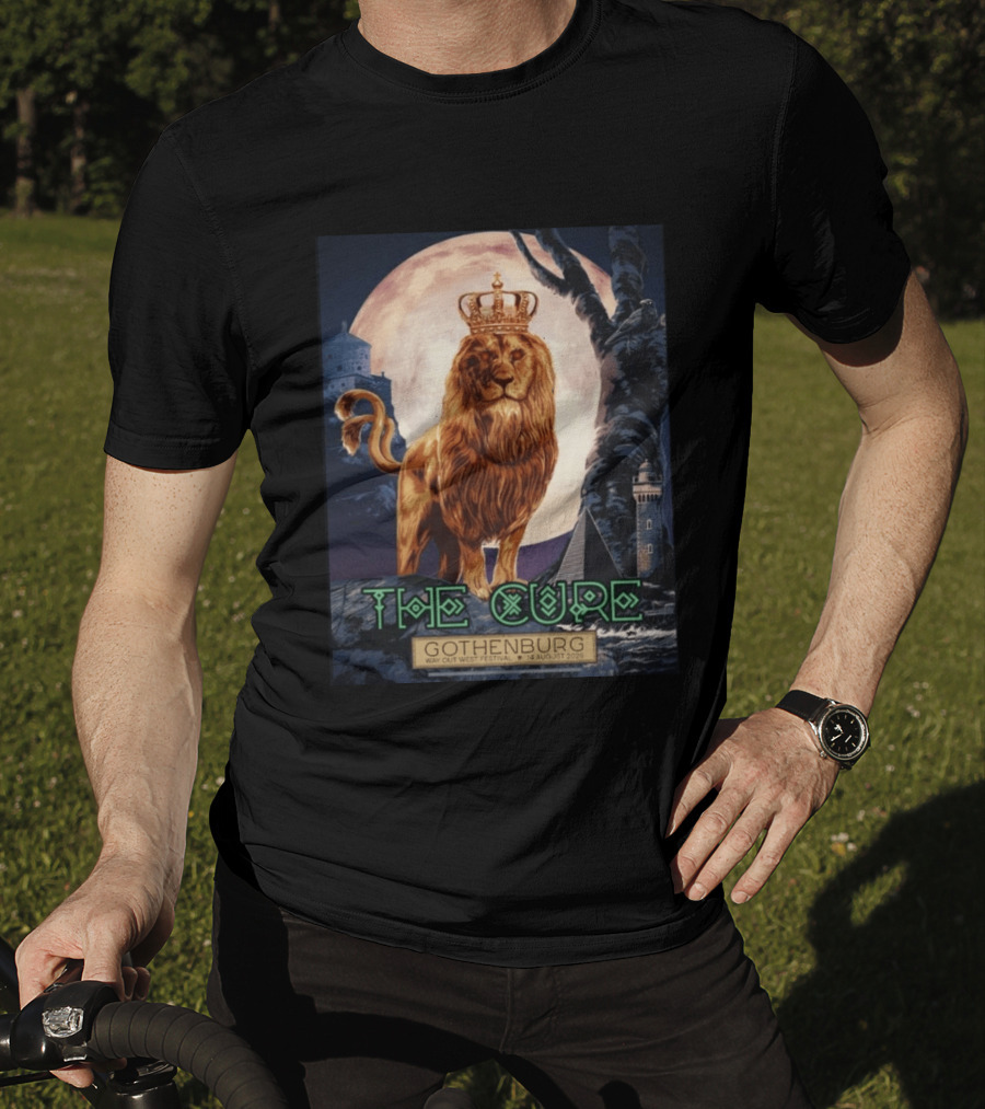 The Cure Gothenburg Way Out West Festival August 14 2026 Limited Edition Lion Crown Full Moon T-Shirt