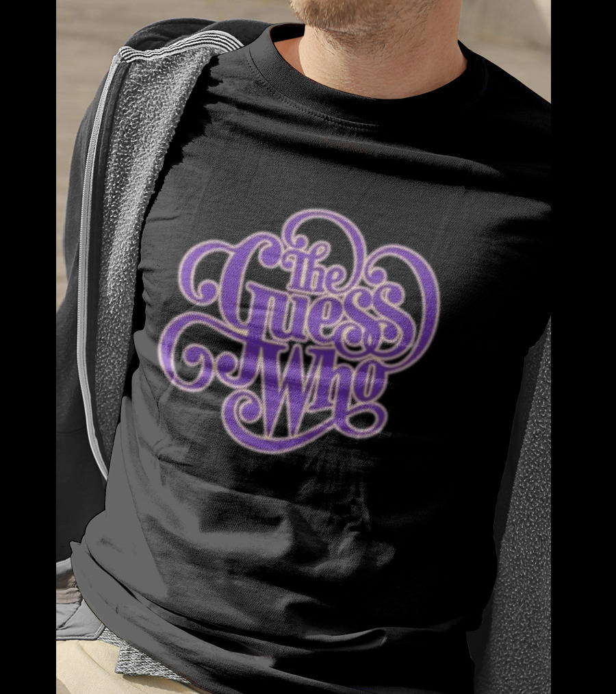 The Guess Who Store Purple Classic Curling Script T-Shirt