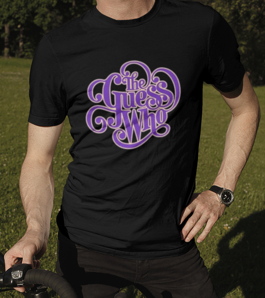 The Guess Who Store Purple Classic Curling Script T-Shirt