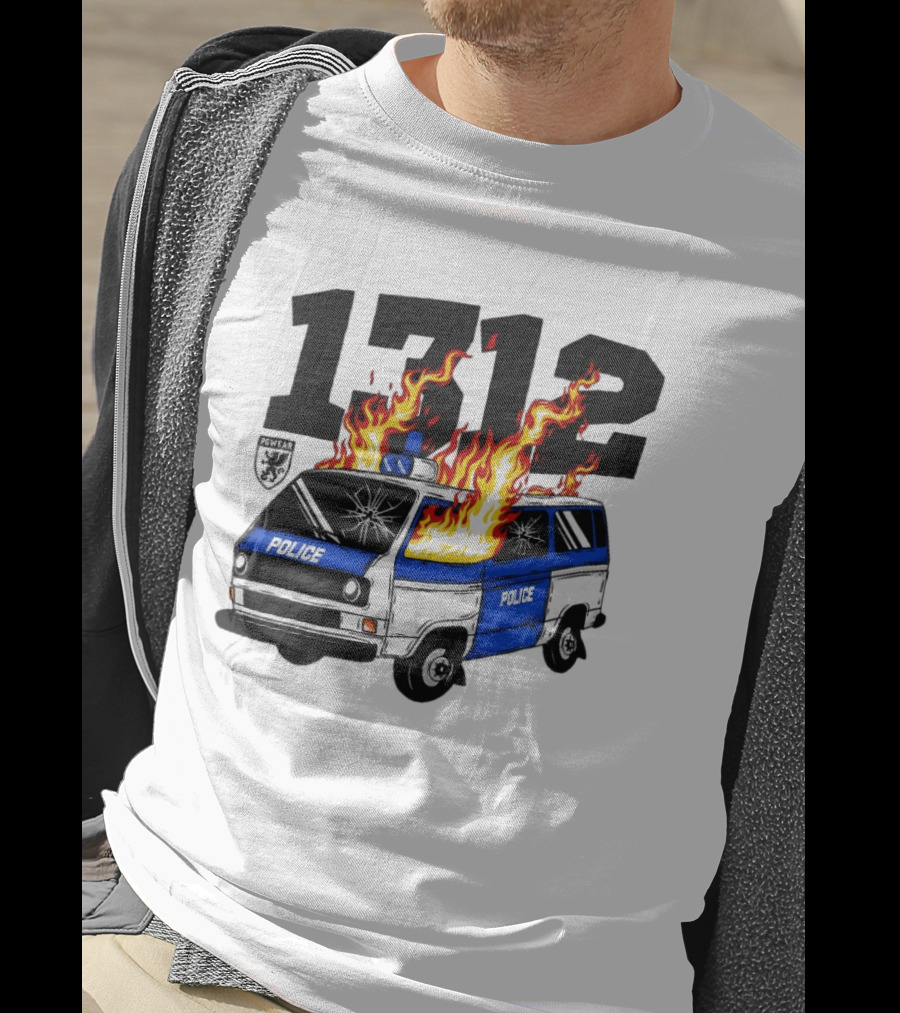 1312 Burning Police Van PGwear Anti Police T-Shirt