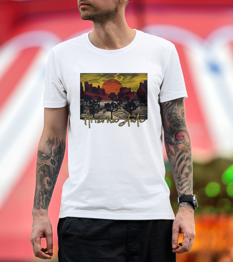 Arizona State Desert Sunset Landscape Scene T-Shirt