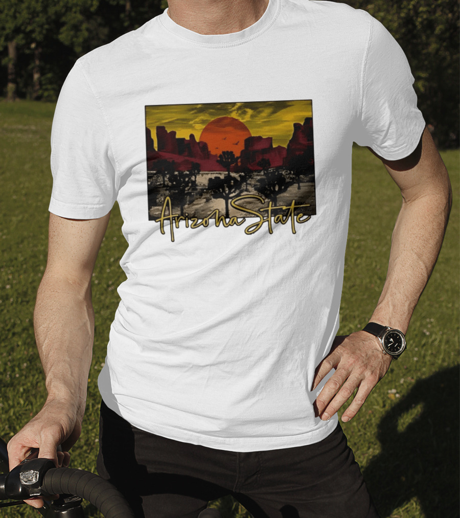 Arizona State Desert Sunset Landscape Scene T-Shirt