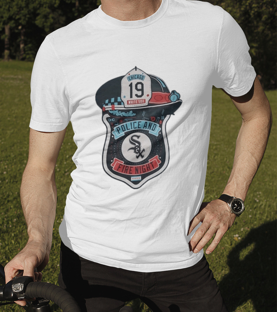 Chicago White Sox Police And Fire Night 19 Badge Hat Sox T-Shirt