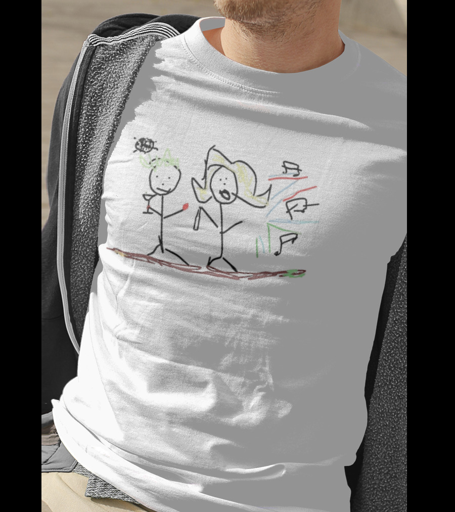 Disco Party Couple With Music Notes And Cocktails Vibes T-Shirt