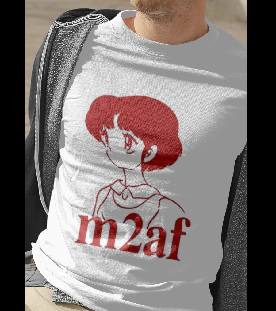 Nick M2af Ranma Anime Profile Red Sketch T-Shirt
