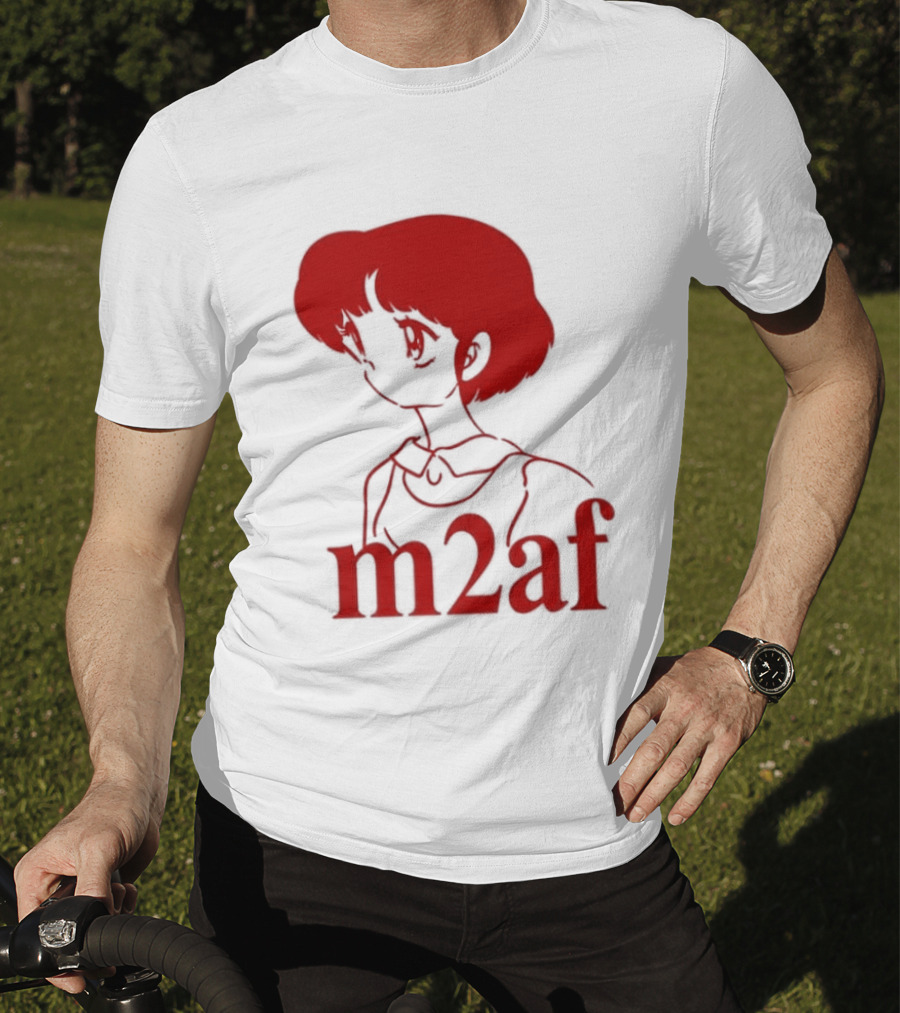 Nick M2af Ranma Anime Profile Red Sketch T-Shirt