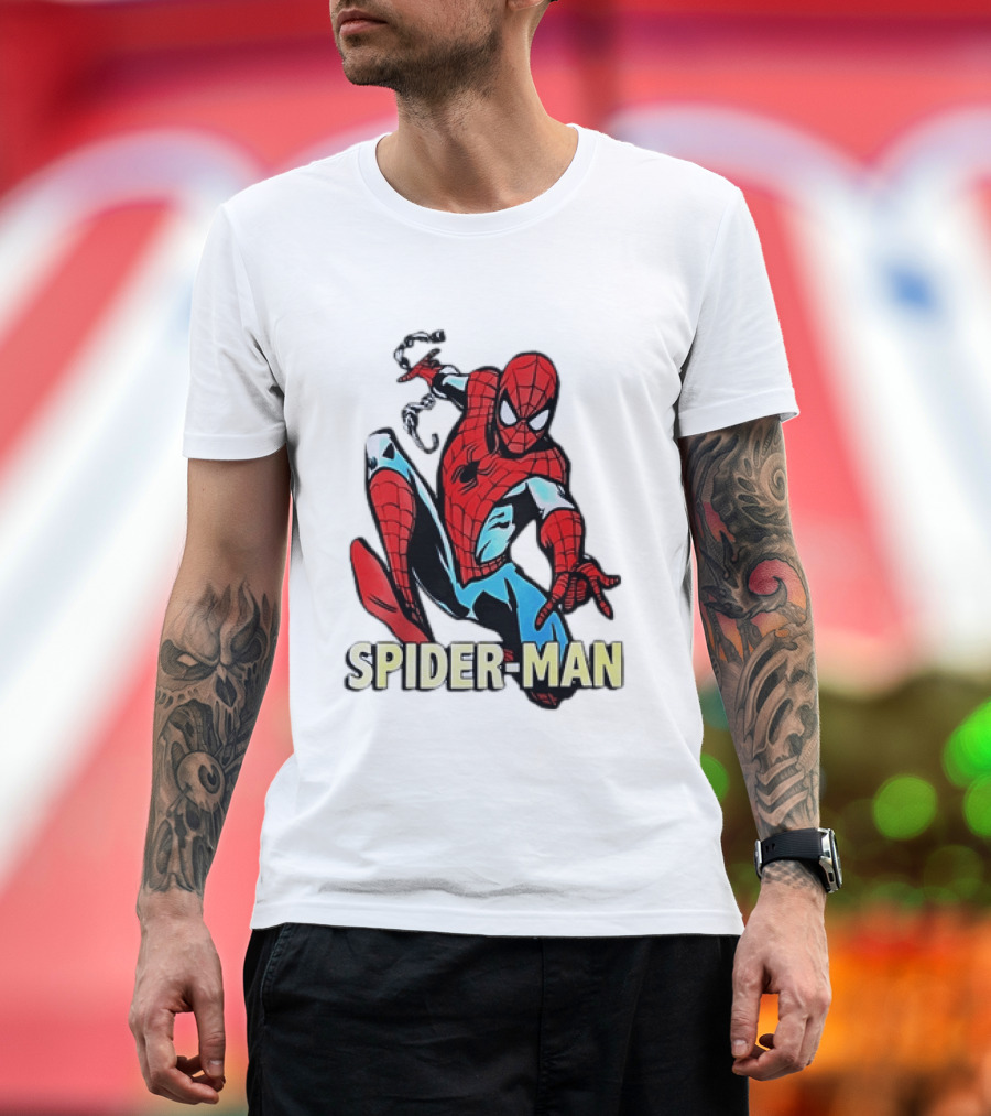 Spider Man Action Pose Marvel Superhero Avengers Comic T-Shirt