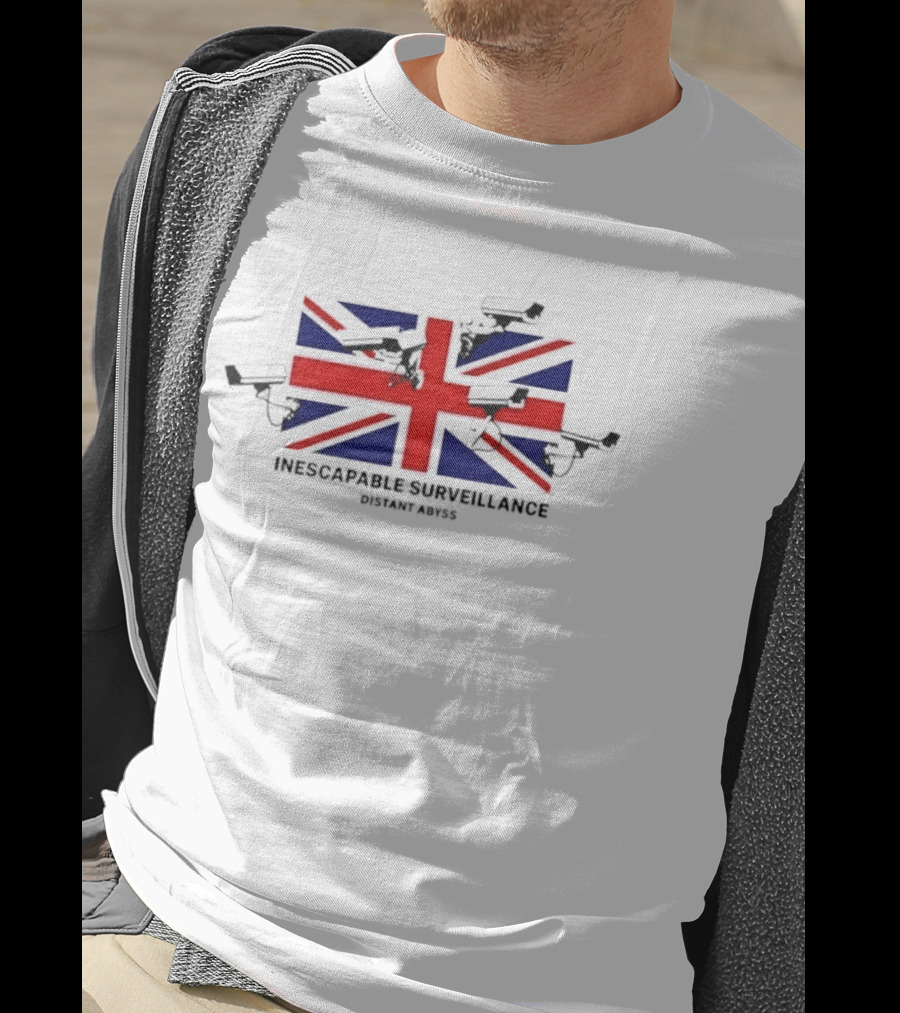 Inescapable Surveillance Distant Abyss UK Flag CCTV T-Shirt