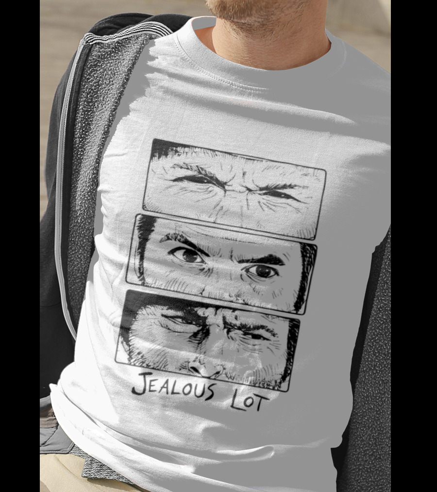Jealous Lot Eyes Drawing Three Panels T-Shirt