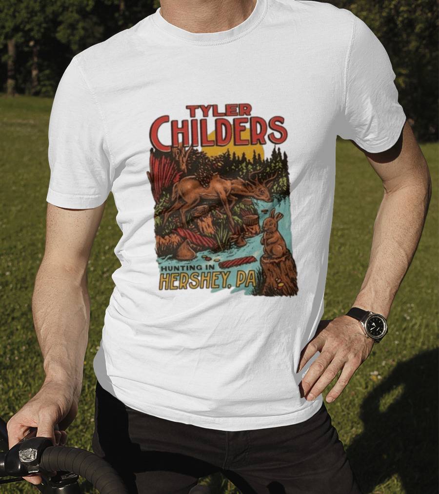 Tyler Childers Hunting In Hershey PA Deer And Rabbit Scene T-Shirt
