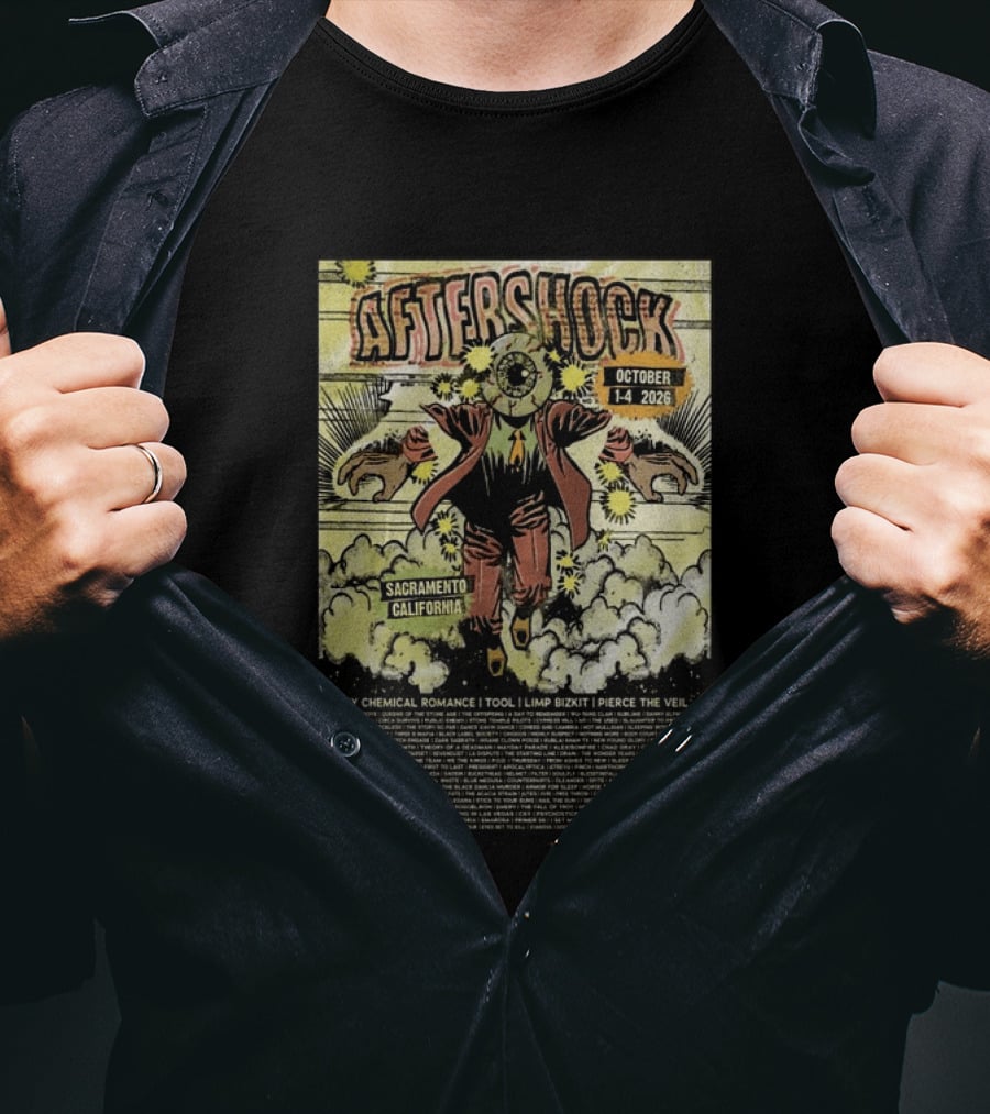 Aftershock Festival Sacramento California October 1 4 2026 My Chemical Romance Tool Limp Bizkit Pierce The Veil T-Shirt