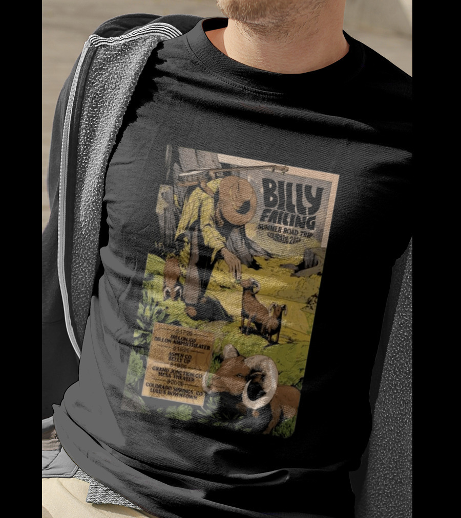 Billy Failing Summer Road Trip Colorado 2026 Grand Junction Lulu's Downtown Meadow Park Theater Dillon Amphitheater T-Shirt