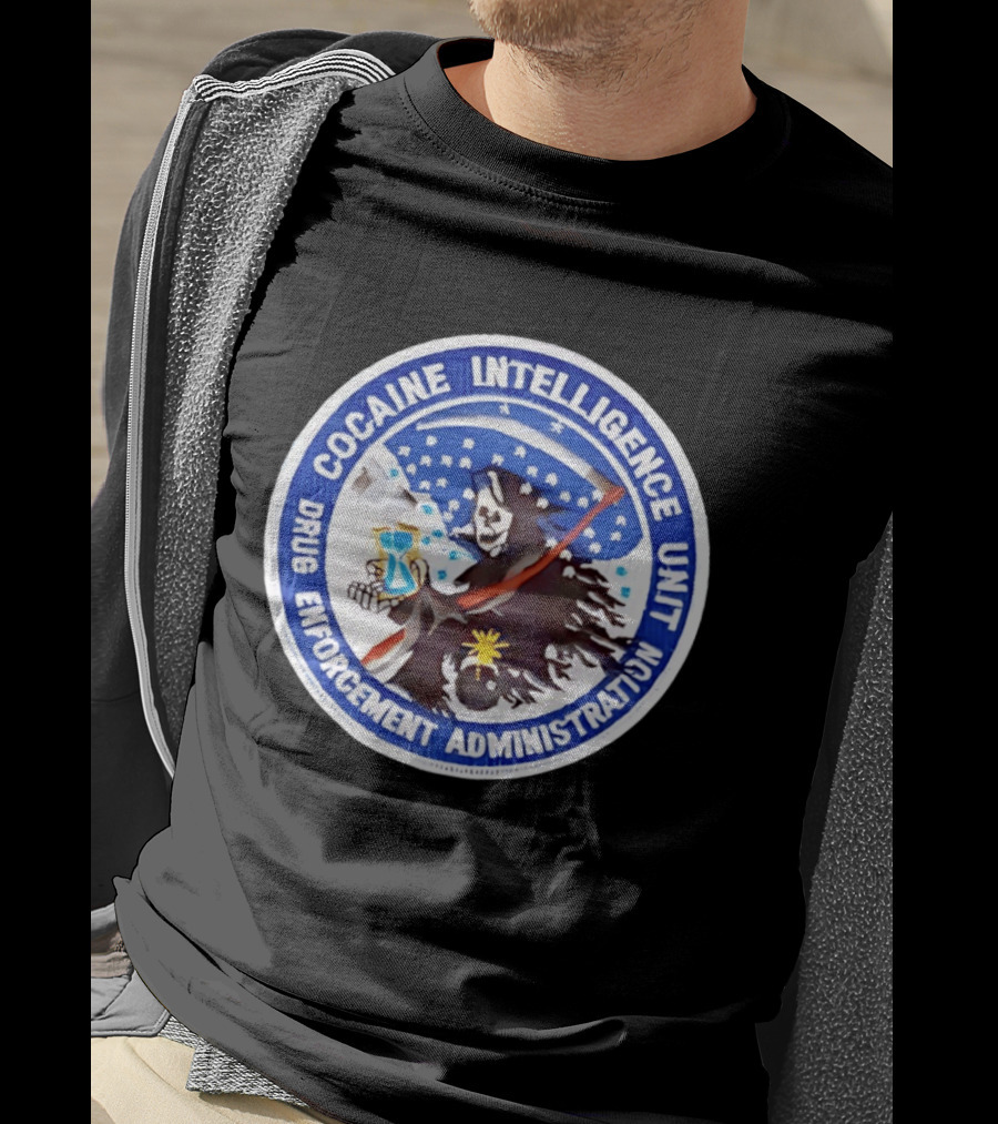 Cocaine Intelligence Unit Drug Enforcement Administration Grim Reaper Holding Hourglass Patch T-Shirt