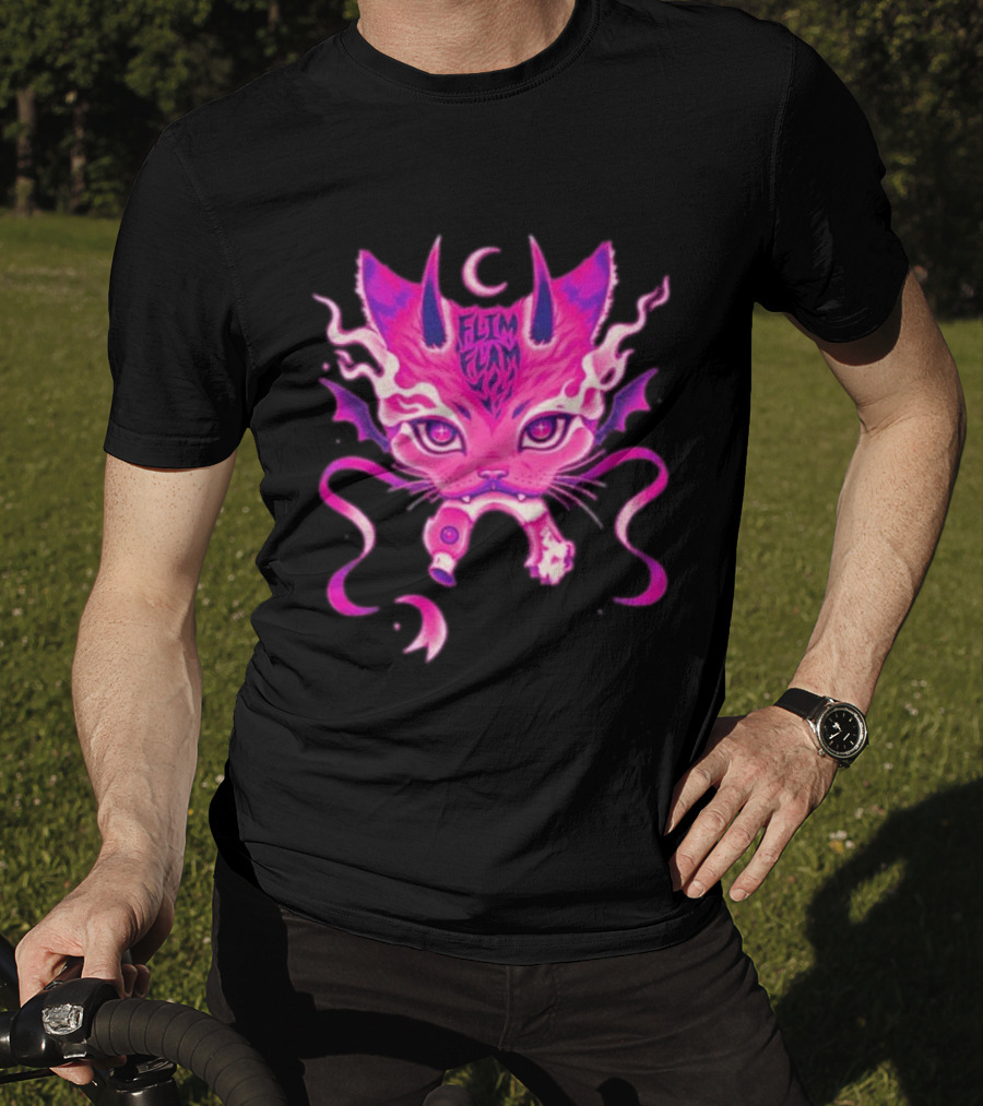 Flim Flam Flamingo DevilCat Fantasy T-Shirt