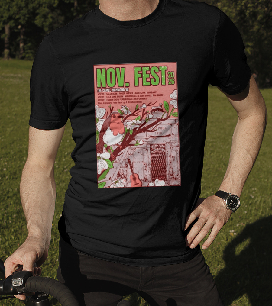 Nov. Fest 2026 The Camel Richmond VA Sally Rose Roger Harvey Julie Karr Tim Barry Lela Jane Barry Andrew Alli Josh Small Family Show T-Shirt