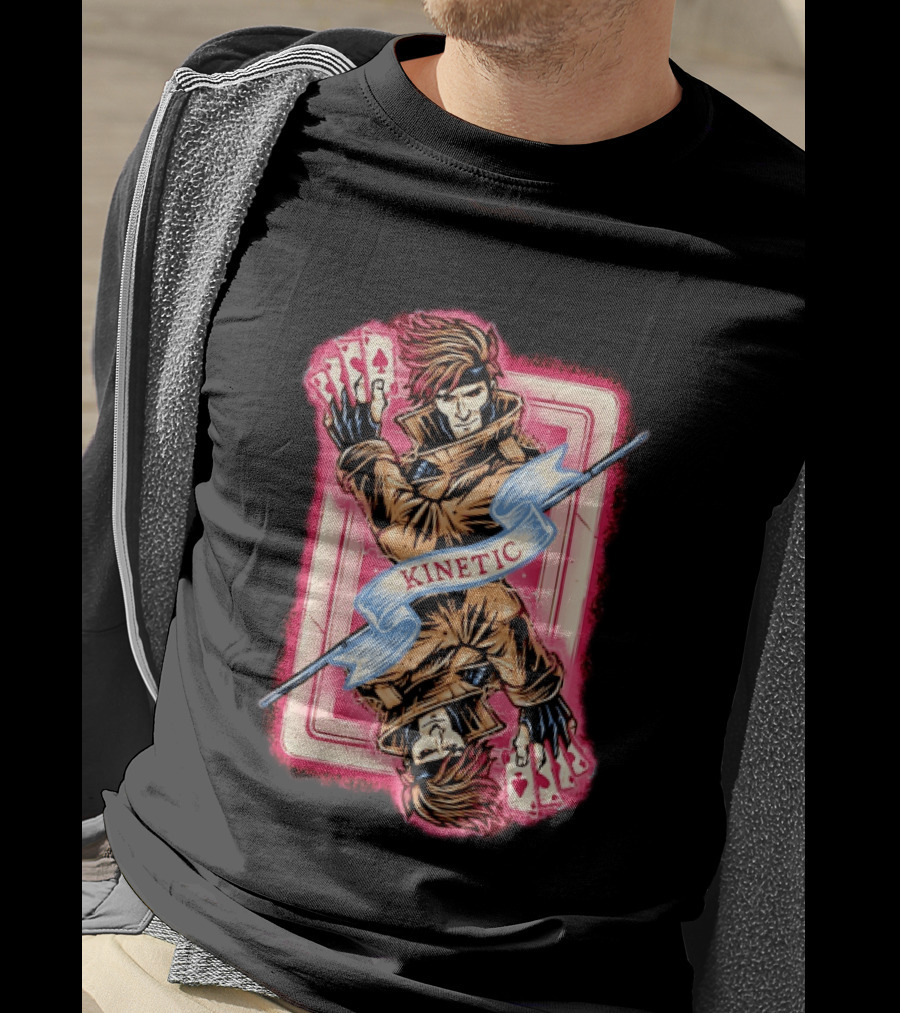 Gambit Kinetic Playing Card X Men Marvel T-Shirt