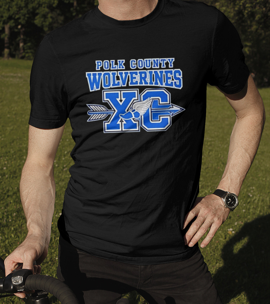 Polk County Wolverines XC Cross Country Arrow And Winged Foot T-Shirt
