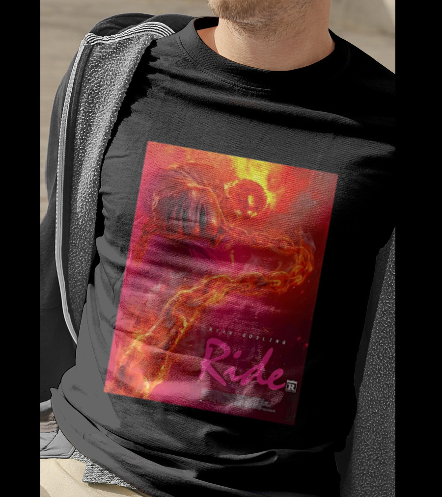 Ryan Gosling Ride Movie Ghost Rider Flaming Chain Image T-Shirt