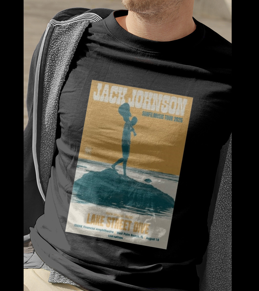 Jack Johnson Surfilmusic Tour 2026 Lake Street Dive ITHINK Financial Amphitheatre West Palm Beach August 18 T-Shirt