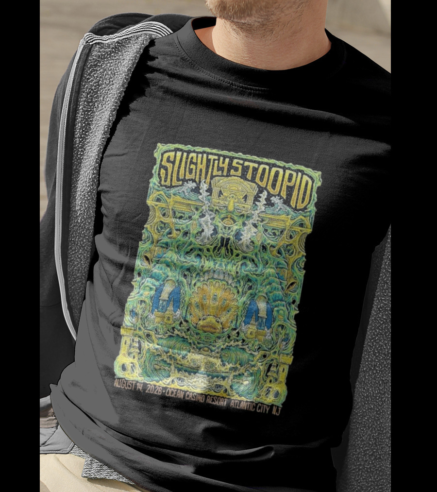 Slightly Stoopid August 14 2026 Ocean Casino Resort Atlantic City NJ Psychedelic Event T-Shirt