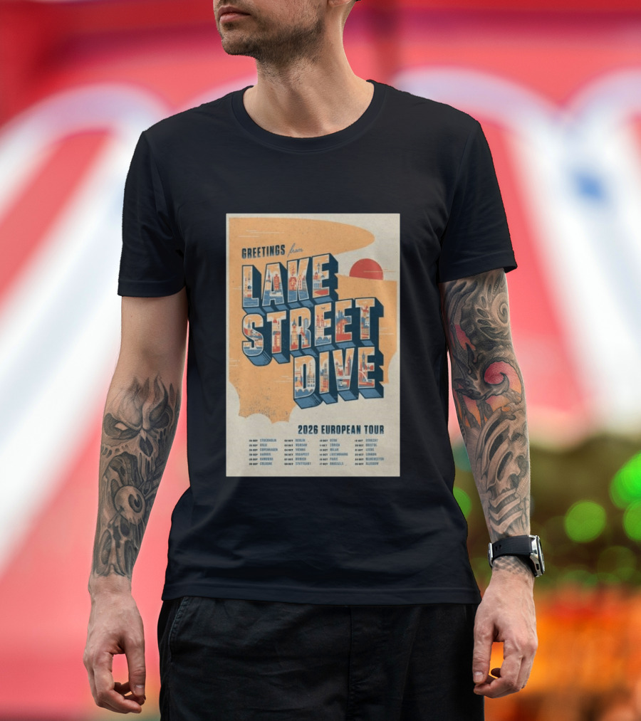 Greetings From Lake Street Dive 2026 European Tour Paris October 16 Le Bataclan T-Shirt