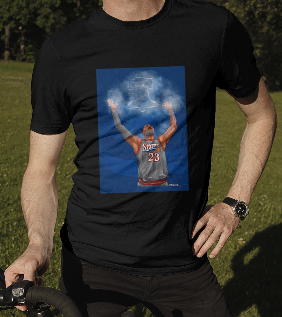 LeBron James Philadelphia 76ers 23 Liberty Bell Jersey T-Shirt