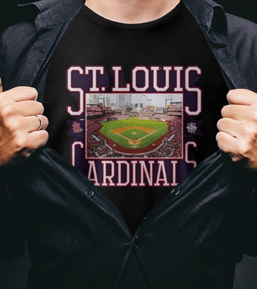St Louis Cardinals Baseball Stadium View Busch Stadium STL Cityscape T-Shirt