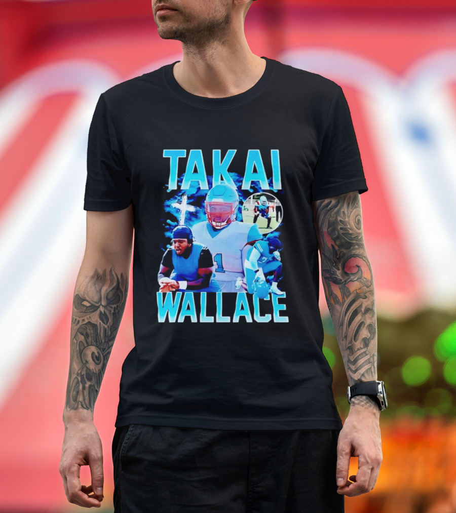 Takai Wallace Football Athlete Sports Action Collage T-Shirt