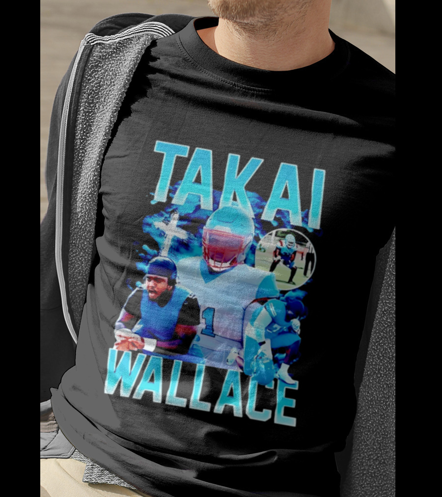 Takai Wallace Football Athlete Sports Action Collage T-Shirt