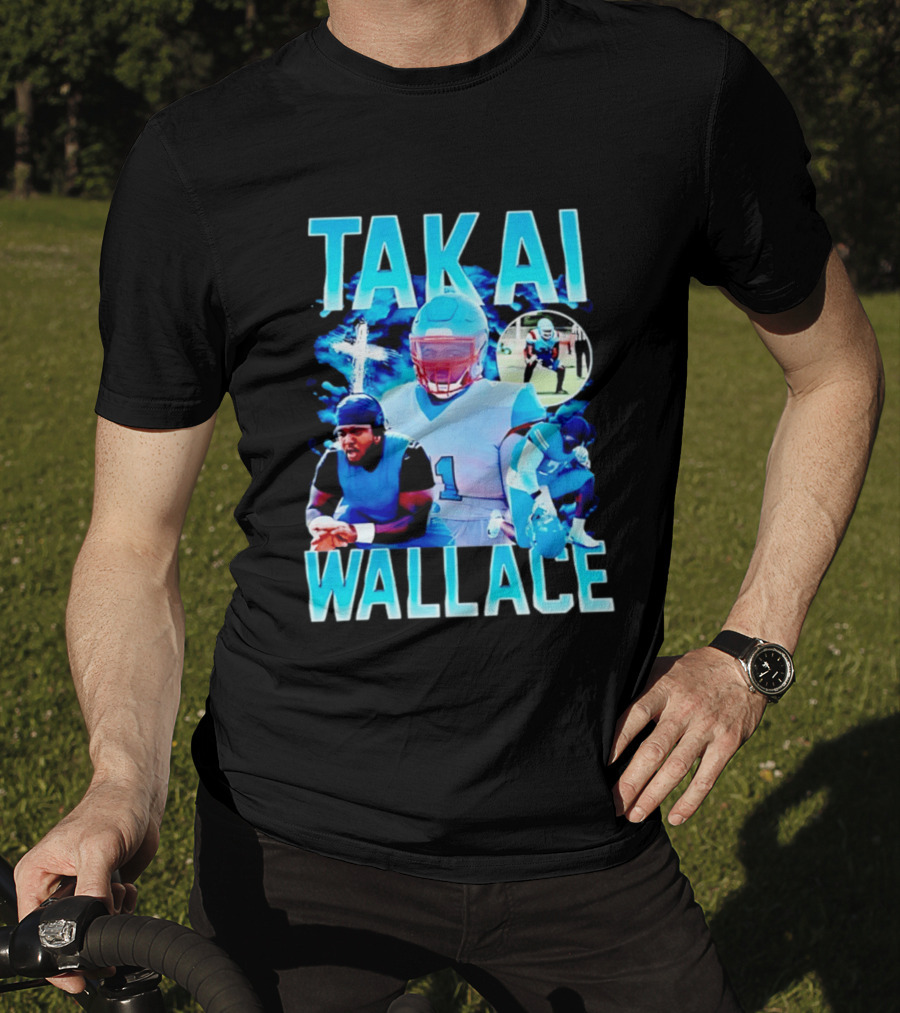 Takai Wallace Football Athlete Sports Action Collage T-Shirt