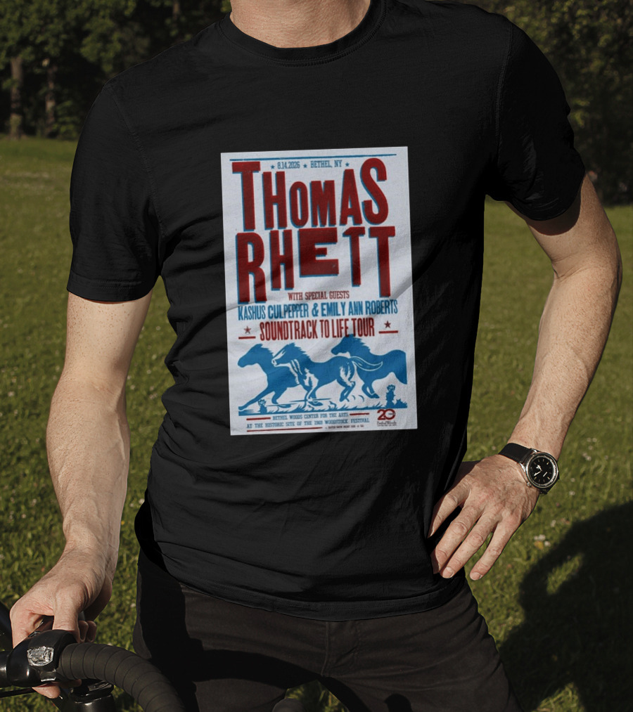 Thomas Rhett Bethel NY 2026 Soundtrack To Life Tour Kashus Culpepper Emily Ann Roberts T-Shirt