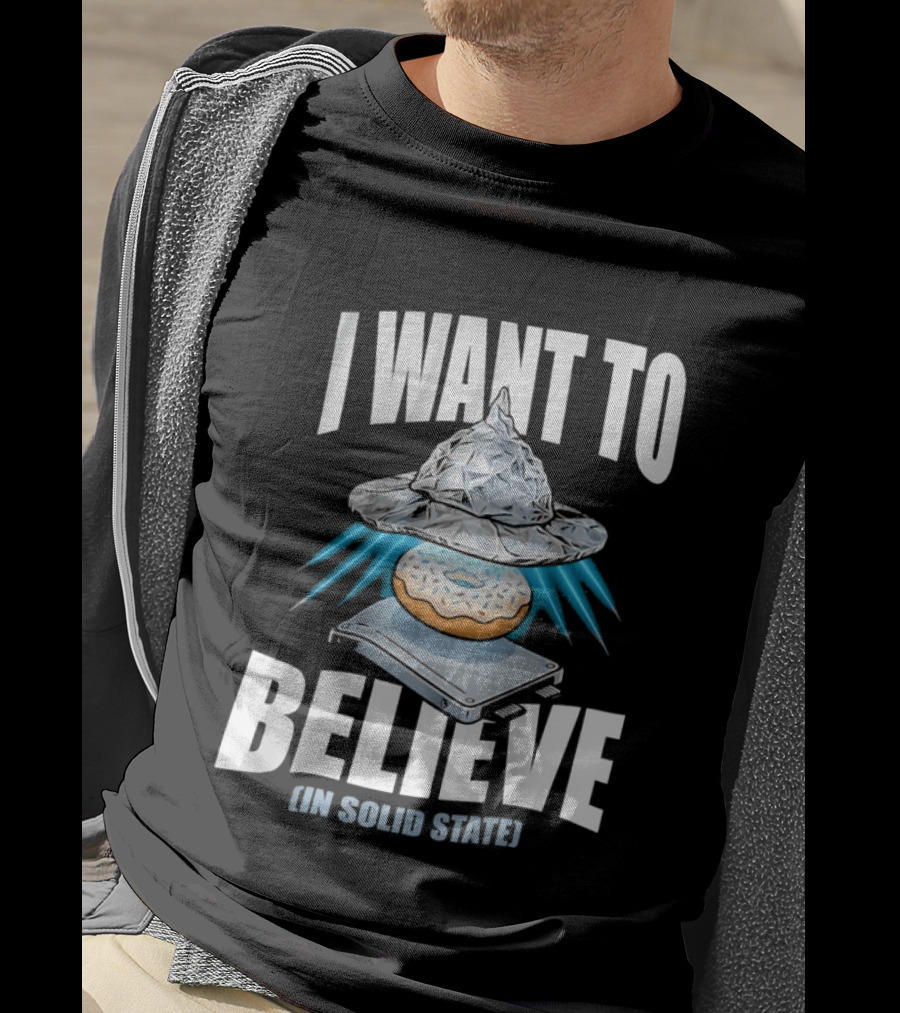 I Want To Believe UFO Donut In Solid State T-Shirt