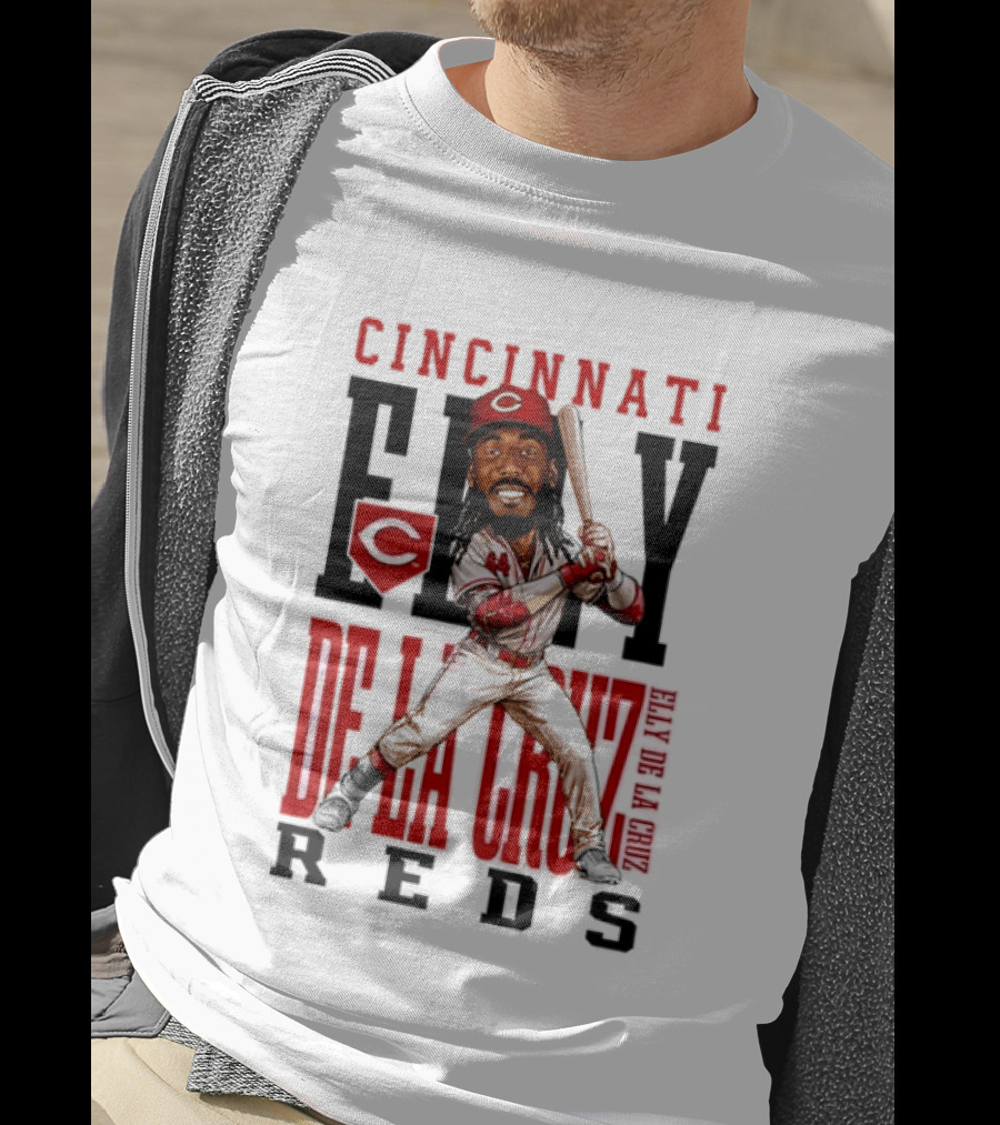 Cincinnati Reds Elly De La Cruz Baseball Caricature T-Shirt