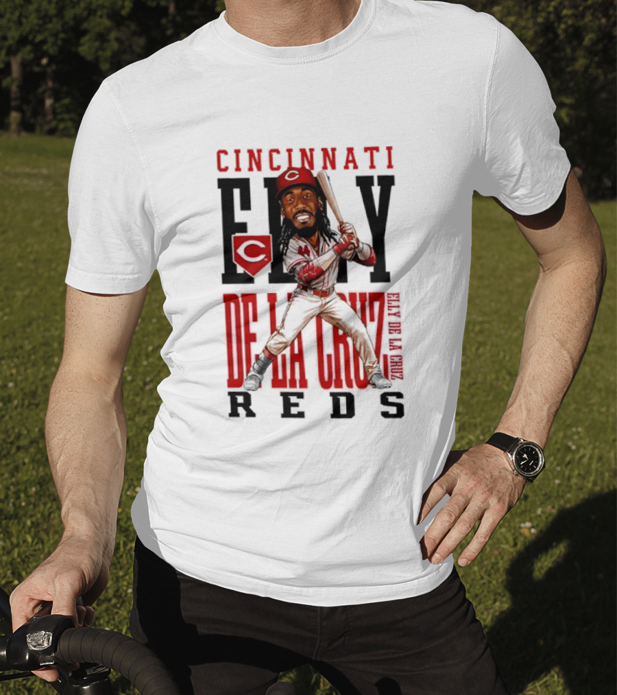Cincinnati Reds Elly De La Cruz Baseball Caricature T-Shirt