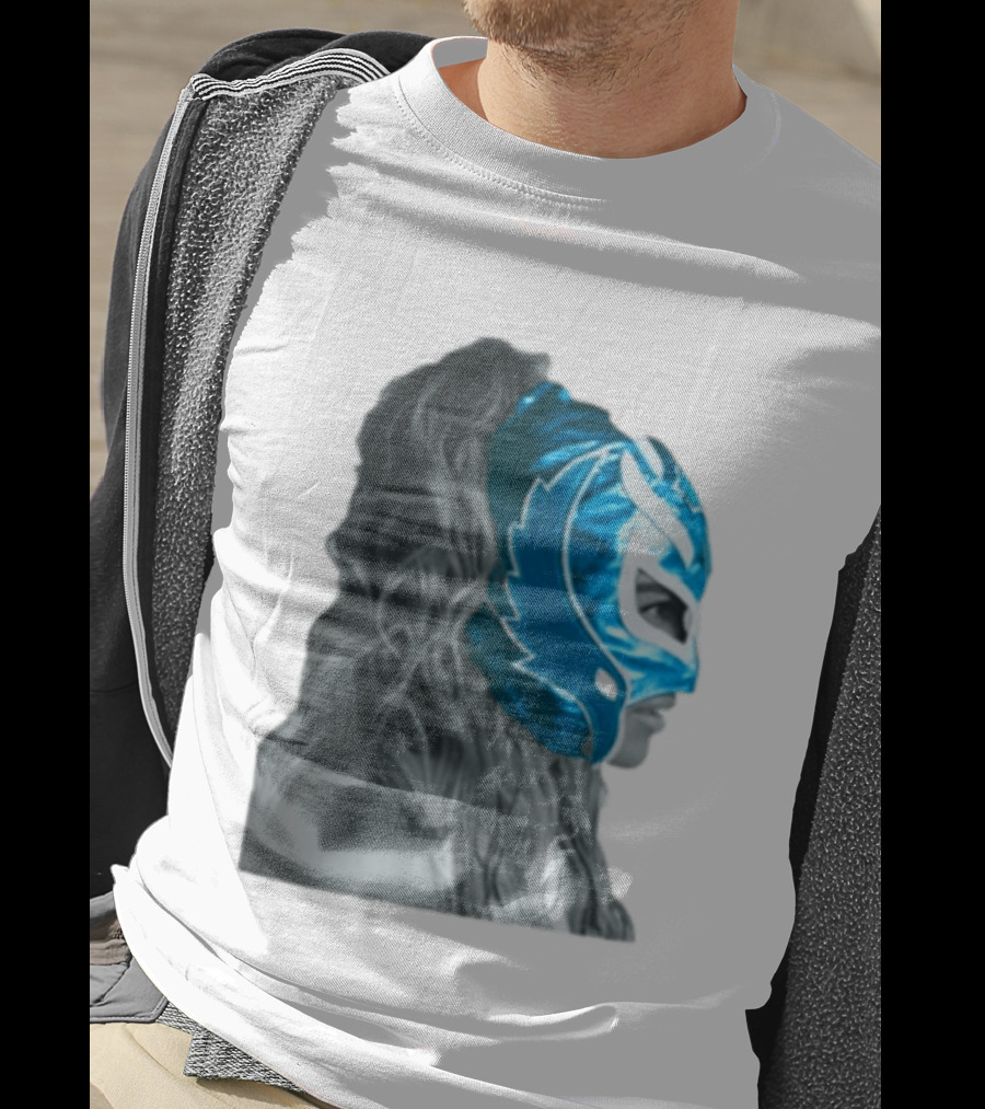 Karol G Store Limited Edition Cream Blue Luchador Mask T-Shirt